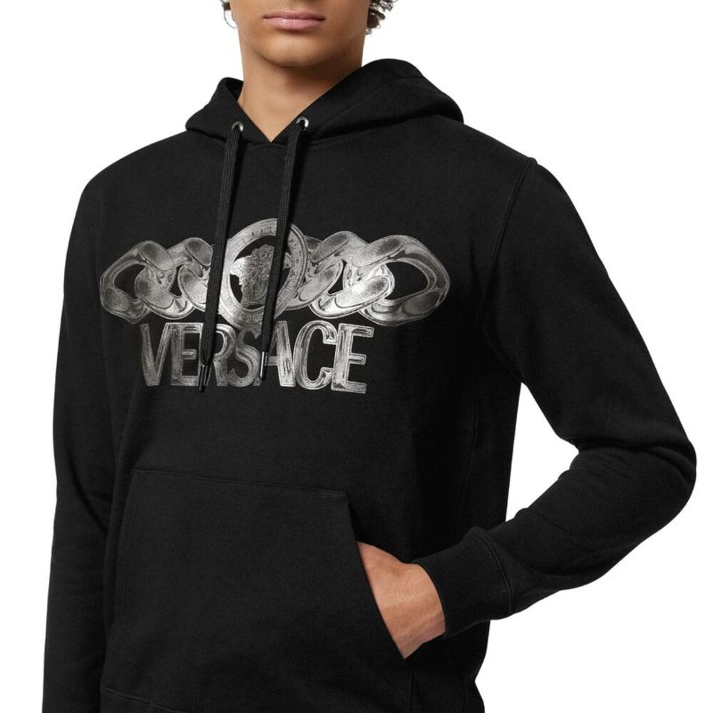 Versace Mens Medusa On Chain Hoodie Large Black - NWT $1350 - Picture 3 of 7